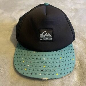 Quiksilver Hat Men‎ One Size Black Trucker Adjustable Baseball Cap Lightweight